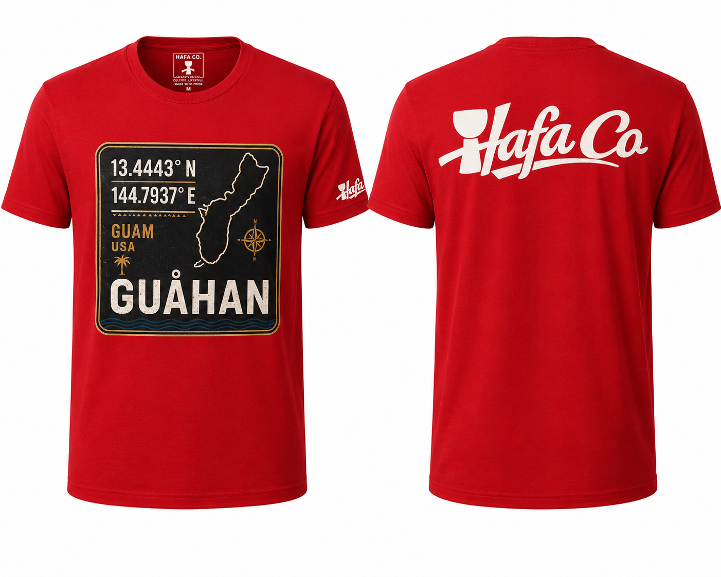 Guam Coordinates RED Tee